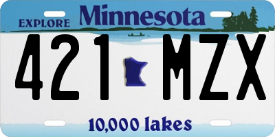 MN license plate 421MZX