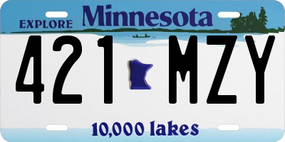 MN license plate 421MZY