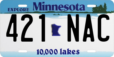 MN license plate 421NAC