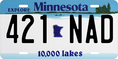 MN license plate 421NAD