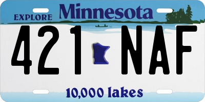 MN license plate 421NAF