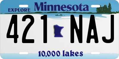 MN license plate 421NAJ
