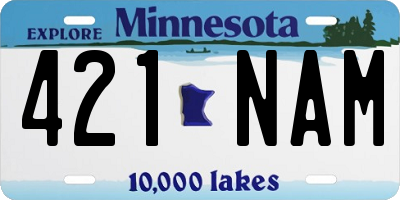 MN license plate 421NAM