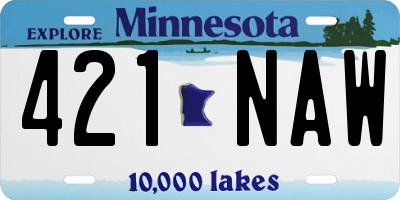 MN license plate 421NAW