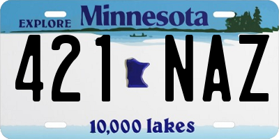 MN license plate 421NAZ