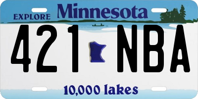 MN license plate 421NBA