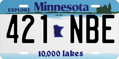 MN license plate 421NBE