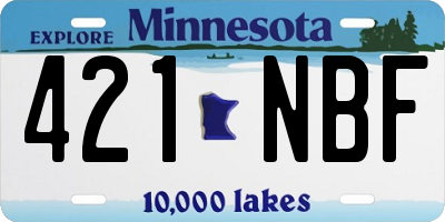 MN license plate 421NBF