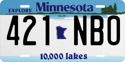 MN license plate 421NBO