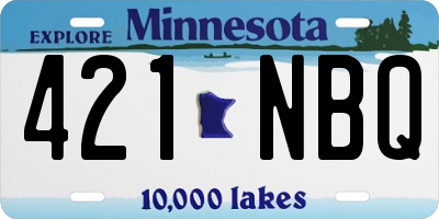 MN license plate 421NBQ