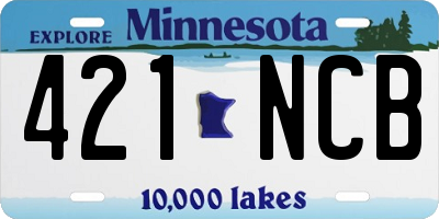 MN license plate 421NCB