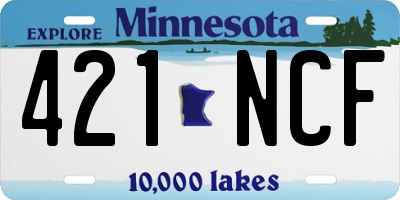 MN license plate 421NCF
