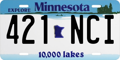 MN license plate 421NCI