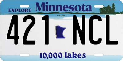 MN license plate 421NCL
