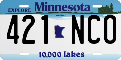 MN license plate 421NCO