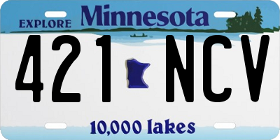 MN license plate 421NCV