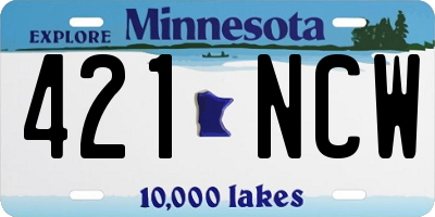 MN license plate 421NCW