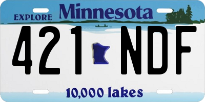 MN license plate 421NDF