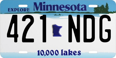 MN license plate 421NDG