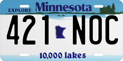 MN license plate 421NOC