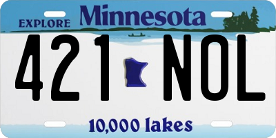 MN license plate 421NOL