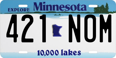 MN license plate 421NOM
