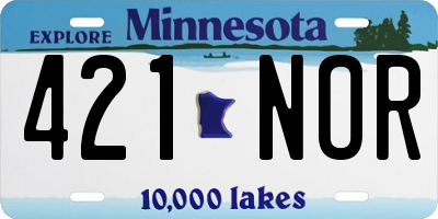 MN license plate 421NOR
