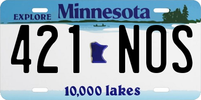 MN license plate 421NOS