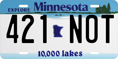 MN license plate 421NOT