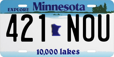 MN license plate 421NOU