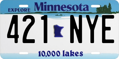 MN license plate 421NYE