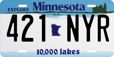 MN license plate 421NYR