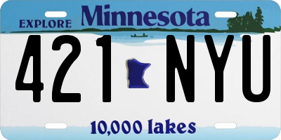 MN license plate 421NYU