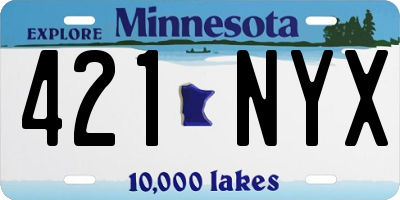 MN license plate 421NYX