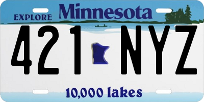 MN license plate 421NYZ