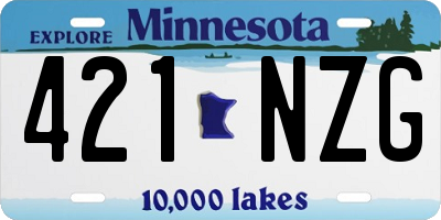 MN license plate 421NZG