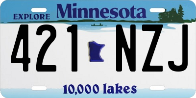 MN license plate 421NZJ