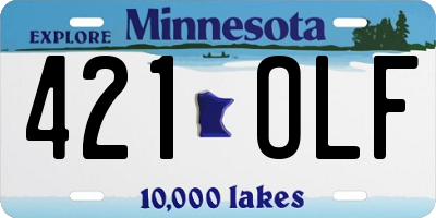 MN license plate 421OLF