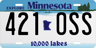 MN license plate 421OSS