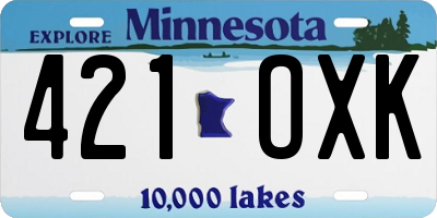 MN license plate 421OXK