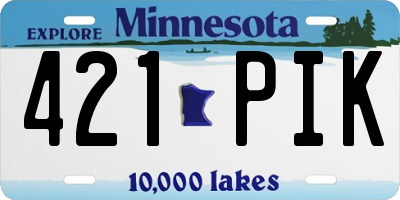 MN license plate 421PIK