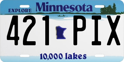 MN license plate 421PIX