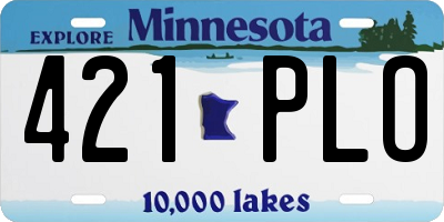 MN license plate 421PLO