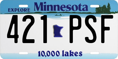 MN license plate 421PSF
