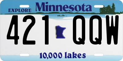 MN license plate 421QQW