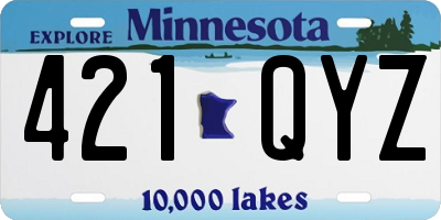 MN license plate 421QYZ