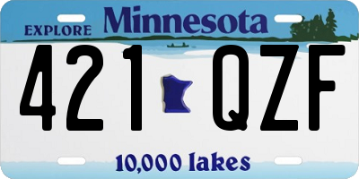 MN license plate 421QZF