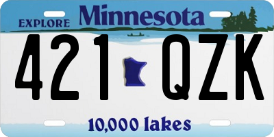 MN license plate 421QZK