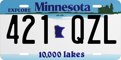 MN license plate 421QZL