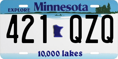 MN license plate 421QZQ